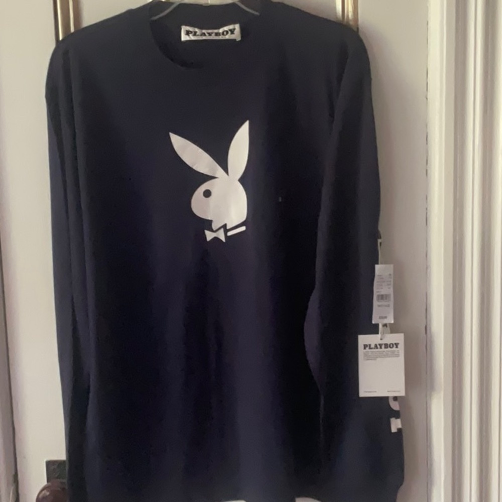 PLAYBOY Blue Long Sleeve Tee Iconic Style